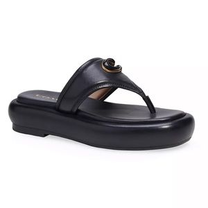 Clack Black Leather Platform Sylvie Sandal